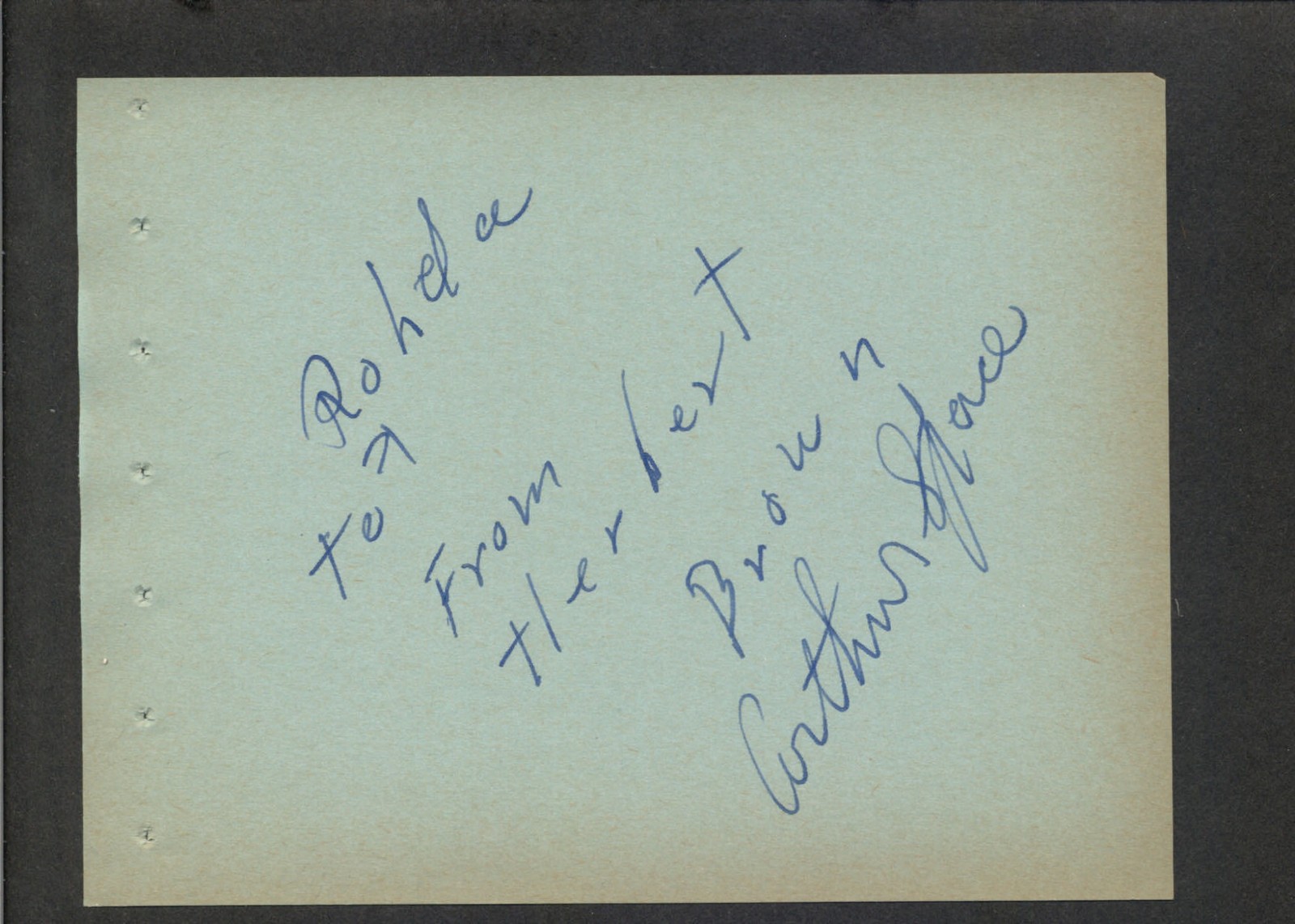 Arthur Space – Signed Autograph Book Page – Superman – Bat People