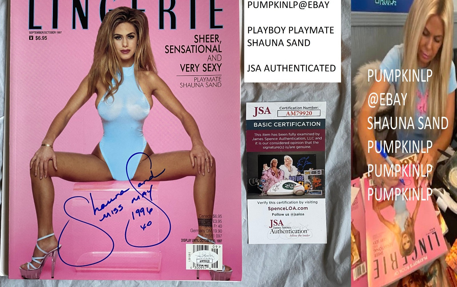 RARE Shauna Sand Signed Playboy Playmate Magazine JSA COA