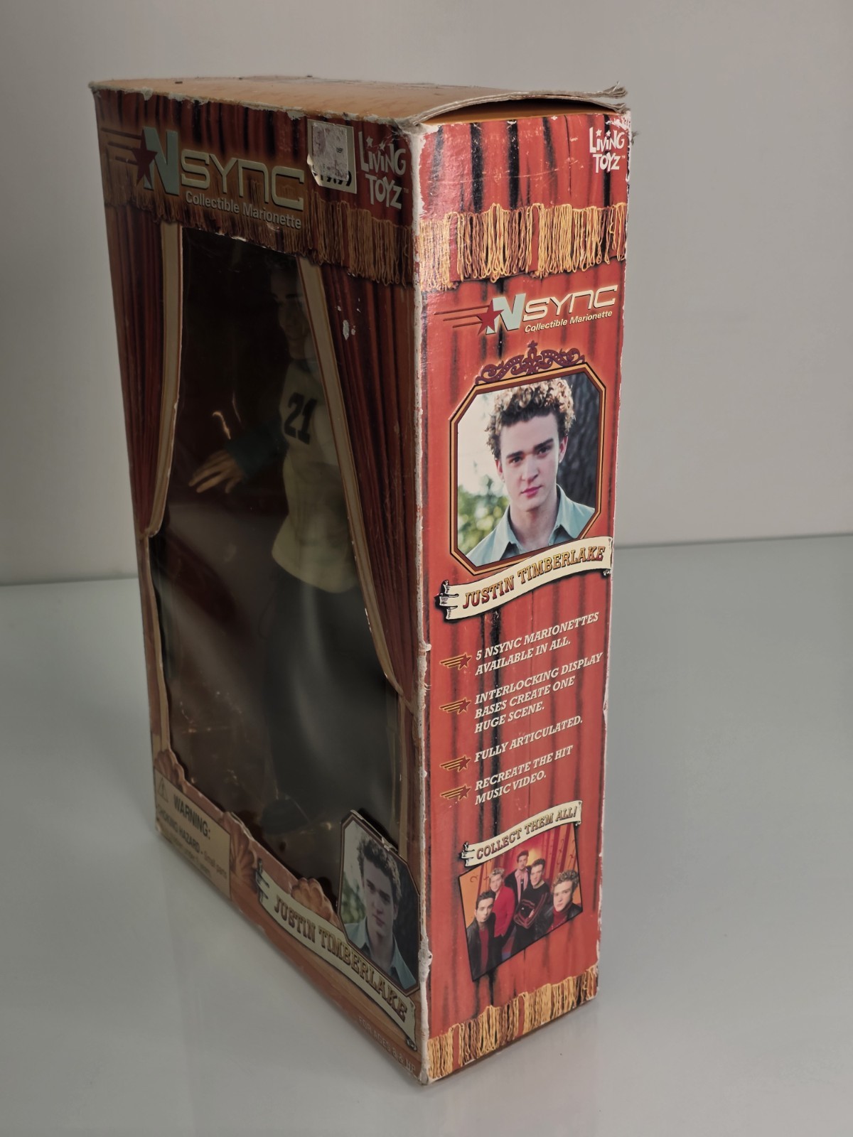 NSYNC Justin Timberlake Collectible Marionette Doll Living Toyz 2000 New In Box