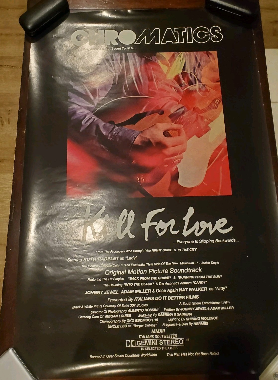 CHROMATICS Johnny Jewel Kill for Love Rare 2012 Tour Poster 26 x 39 in