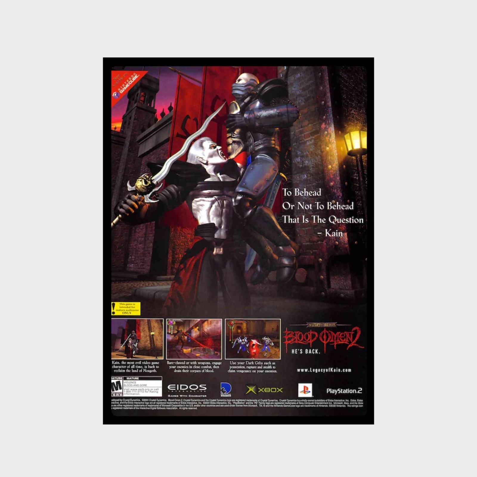 Poster Blood Omen 2 PS2 XBOX Gamecube Premium Glossy Unframed Poster Print G0329
