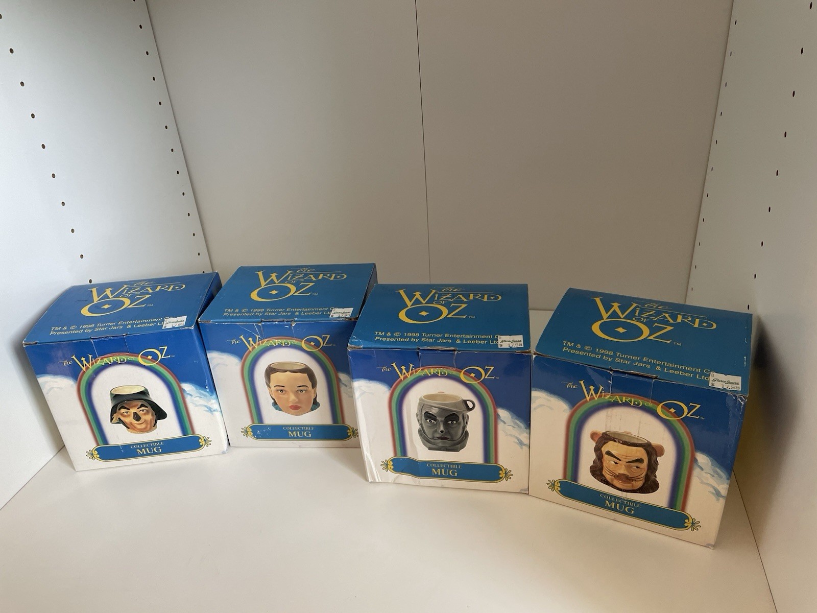 Warner Bros. Wizard of Oz Full Set of 4 Mugs 1998 With Box