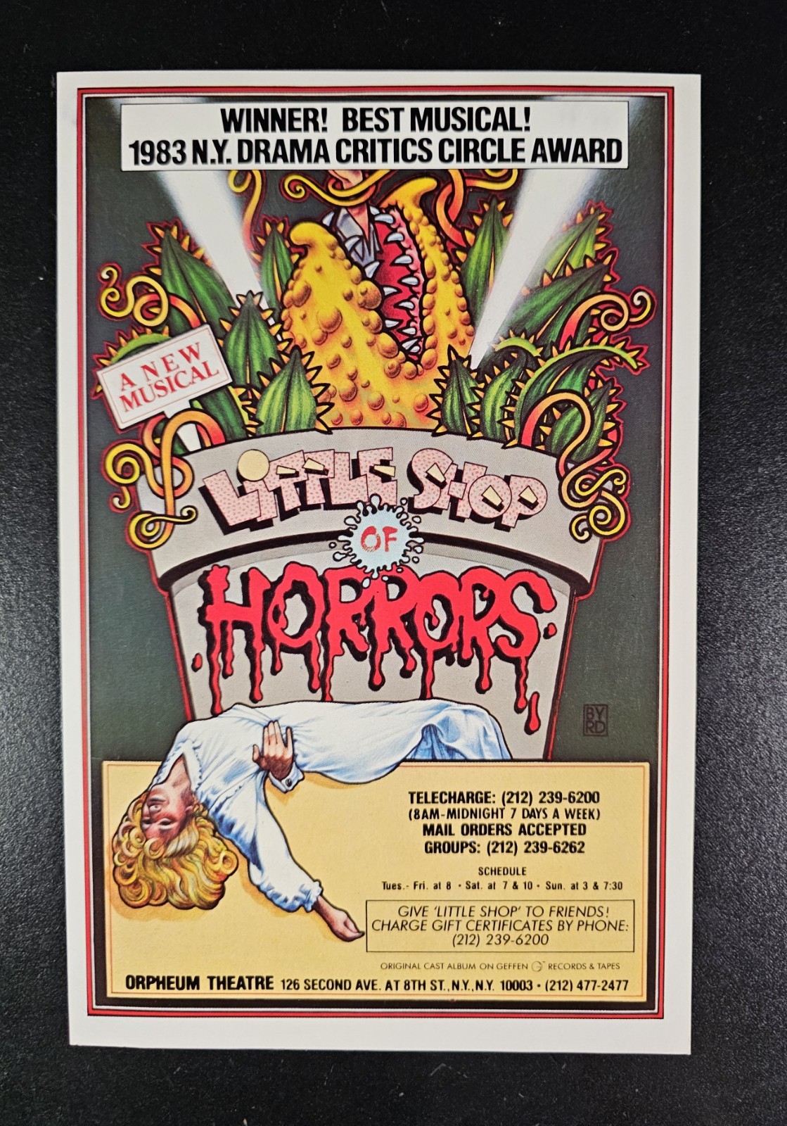 LITTLE SHOP OF HORRORS 1980s Original Off-Broadway Flyer With David Byrd Artwork