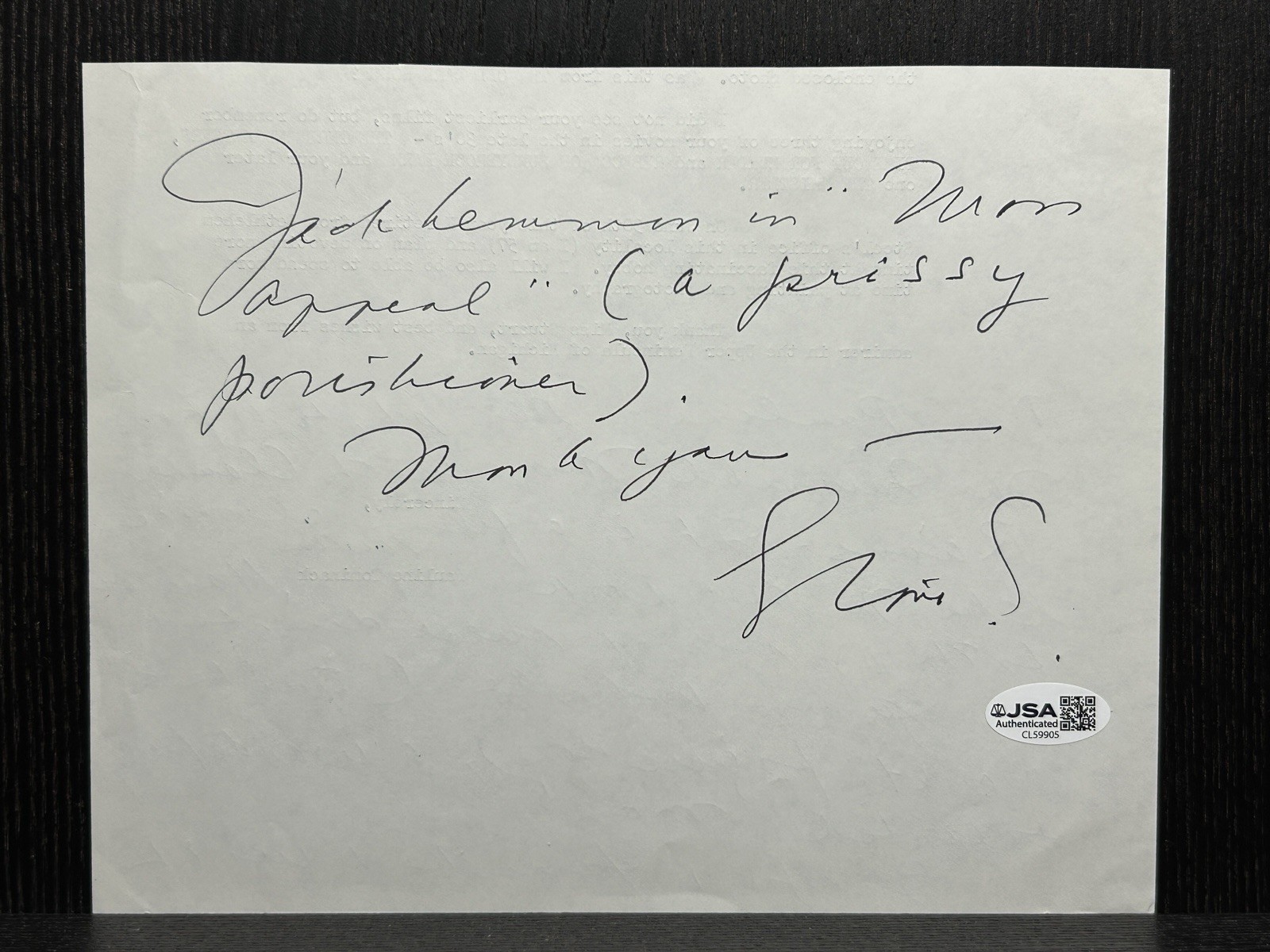 GLORIA STUART HAND SIGNED LETTER ON CUT PAPER Original Autograph JSA COA Titanic