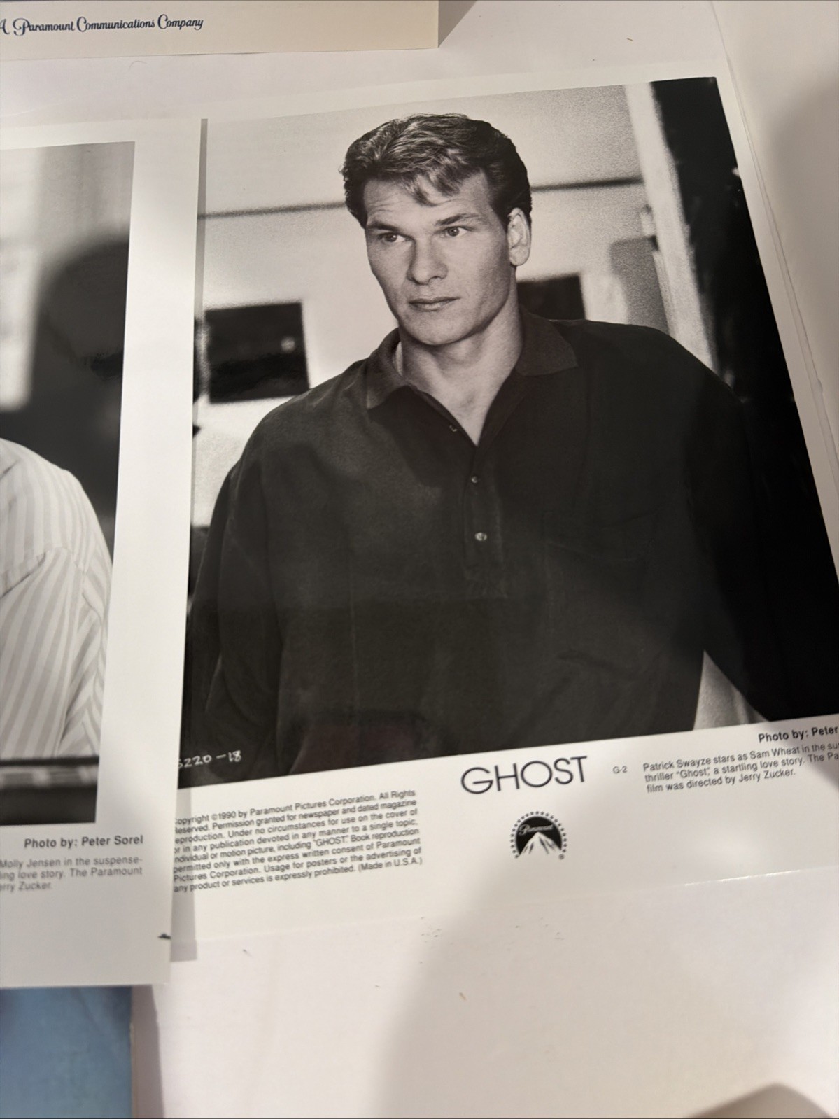 “Ghost” 199O Press Kit With 13 Photos, Featuring Patrick Swayze And Demi Moore