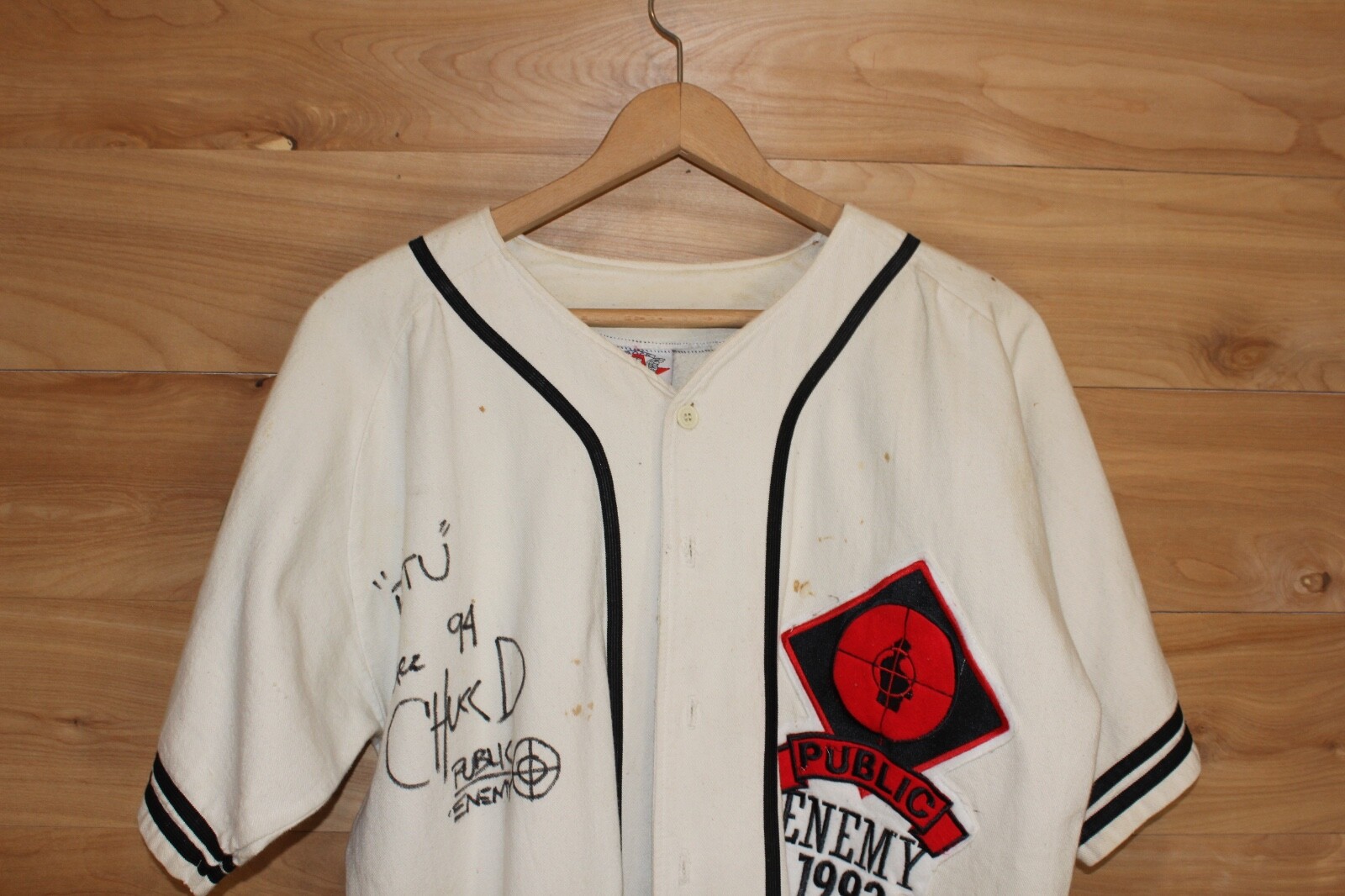 Vintage 1993 Public Enemy Rock Embassy Baseball Jersey Chuck D Signed Bomb Squad
