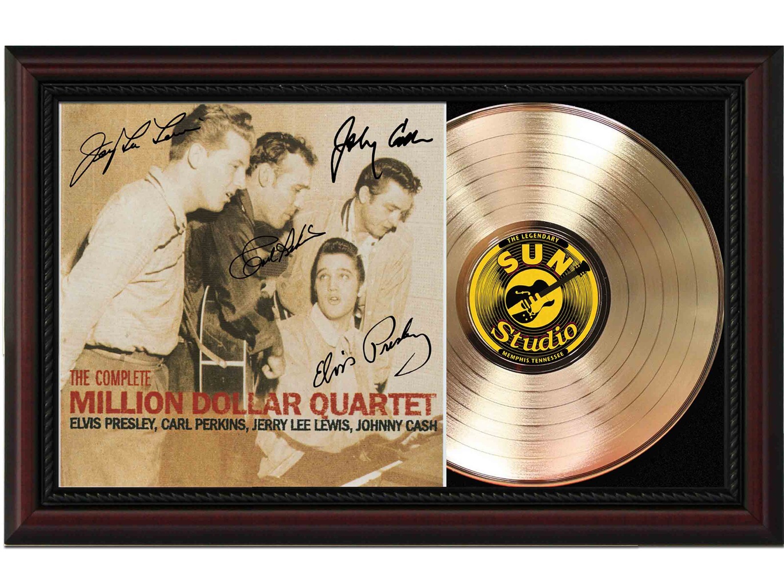 Million Dollar Framed Cherry wood Reproduction Signature LP Record Display.