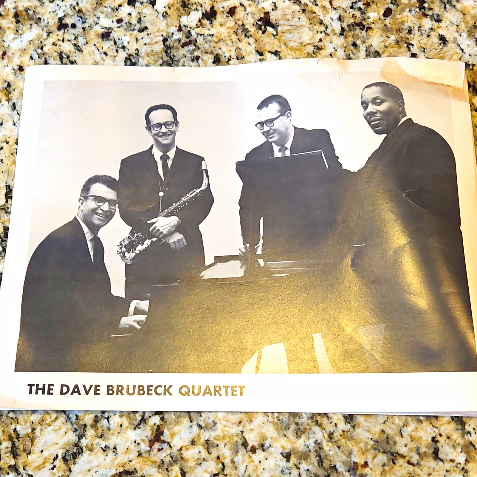 Dave Brubeck Quartet Black & White Photo, Jazz Music Industry Collectible