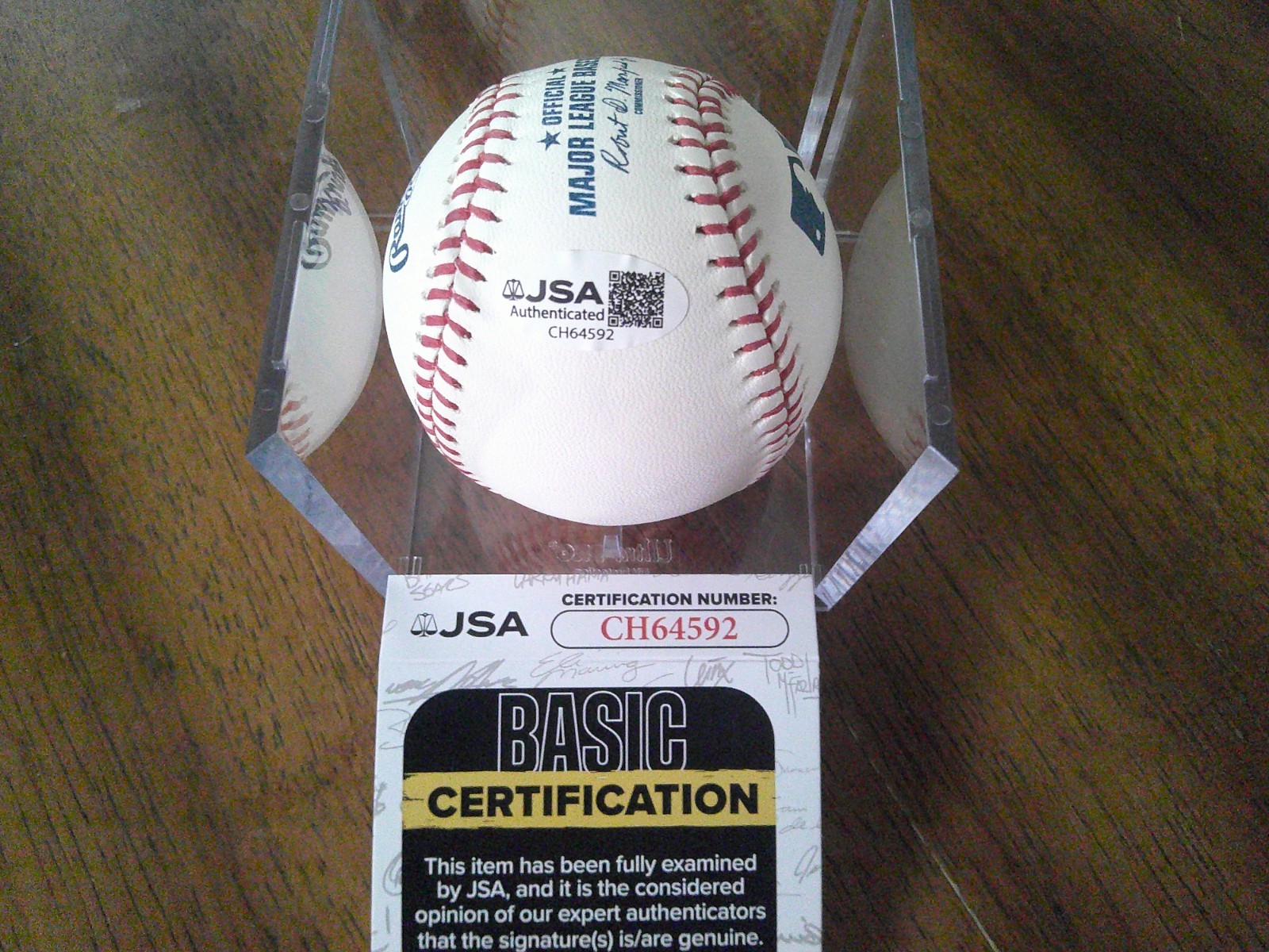 BILLY BOB THORNTON SIGNED OFFICIAL MAJOR LEAGUE BASEBALL JSA COA