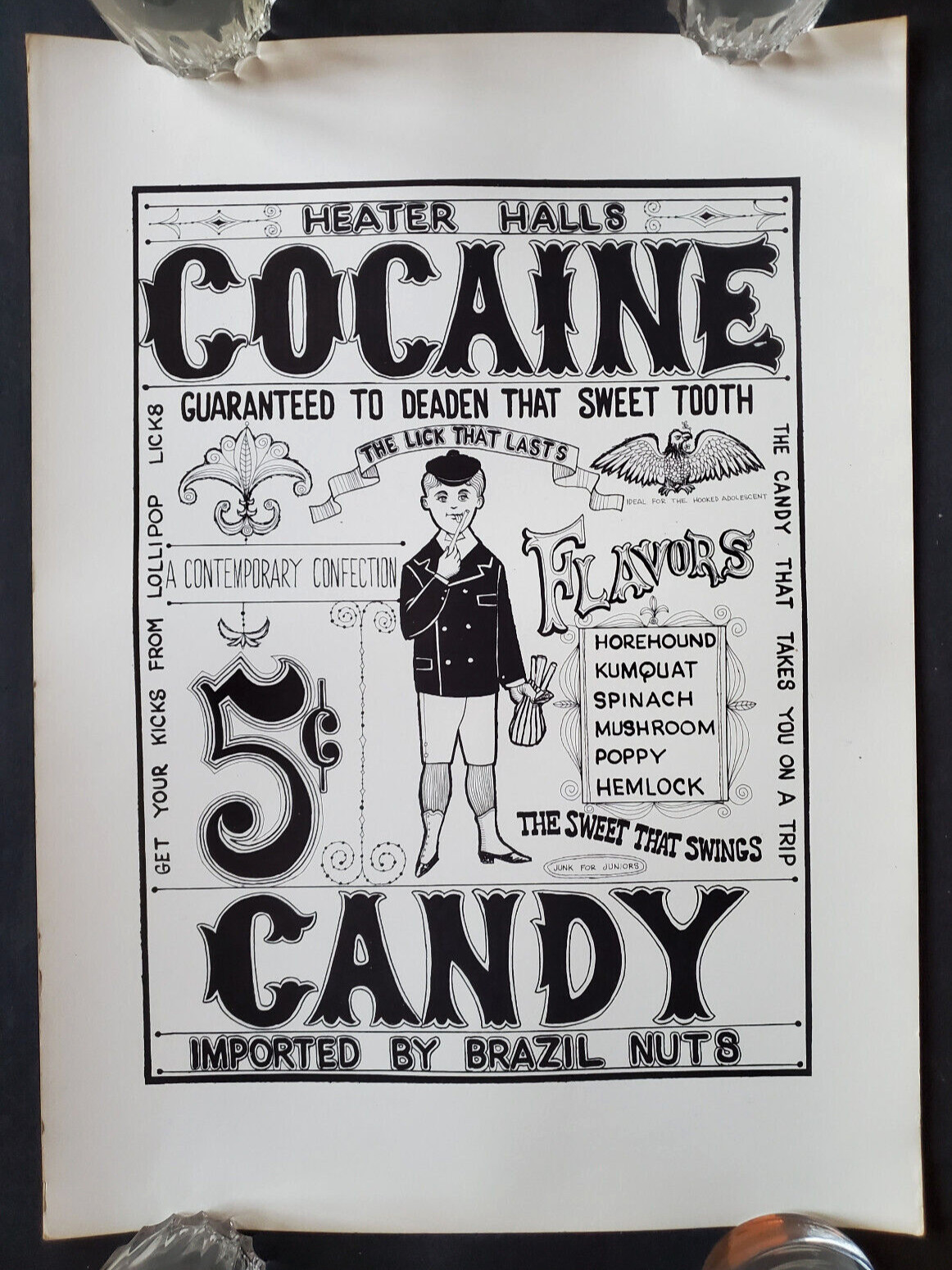 Scarce Original 1957 Cocaine Candy Rolly Crump (Disney Pioneer) aor poster