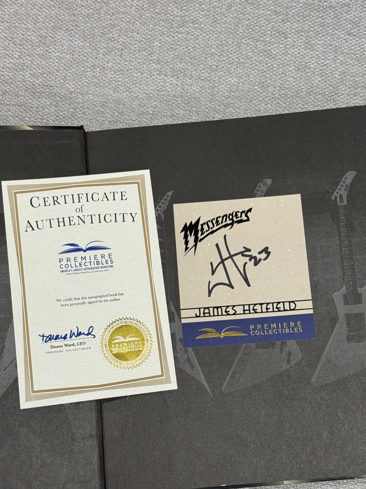 James Hetfield Signed Book Messengers Premiere Collectibles Autographed W/ COA