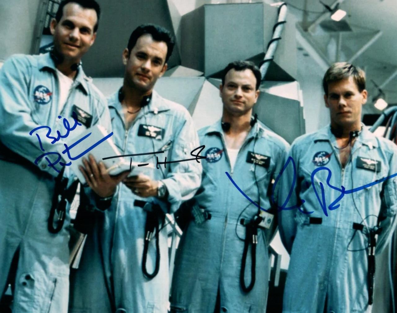 Tom Hanks Bill Paxton Kevin Bacon signed 8×10 Photo autographed Nice + COA