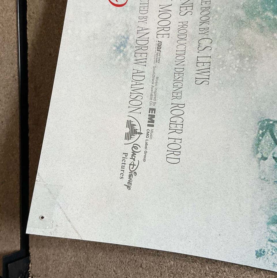 THE CHRONICLES OF NARNIA MOVIE POSTER Original SS 27x 18.5 With Narnia Map