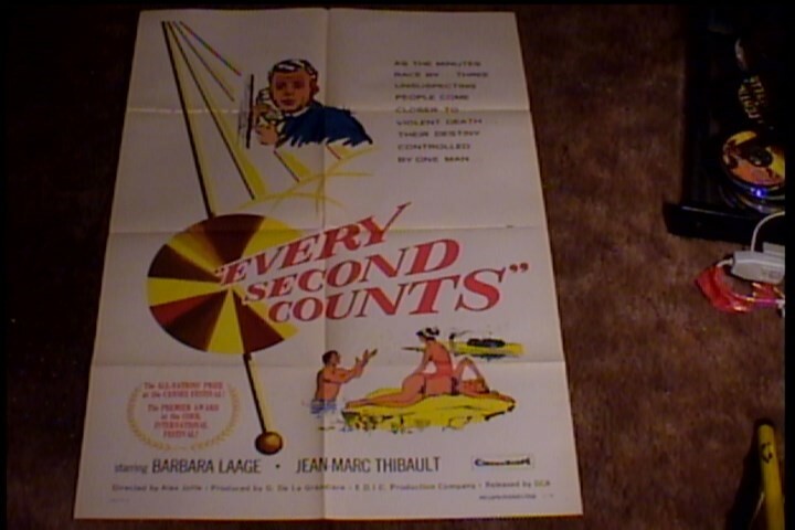 EVERY SECOND COUNTS ORIGINAL MOVIE POSTER 1957 JEAN MARC THIBAULT