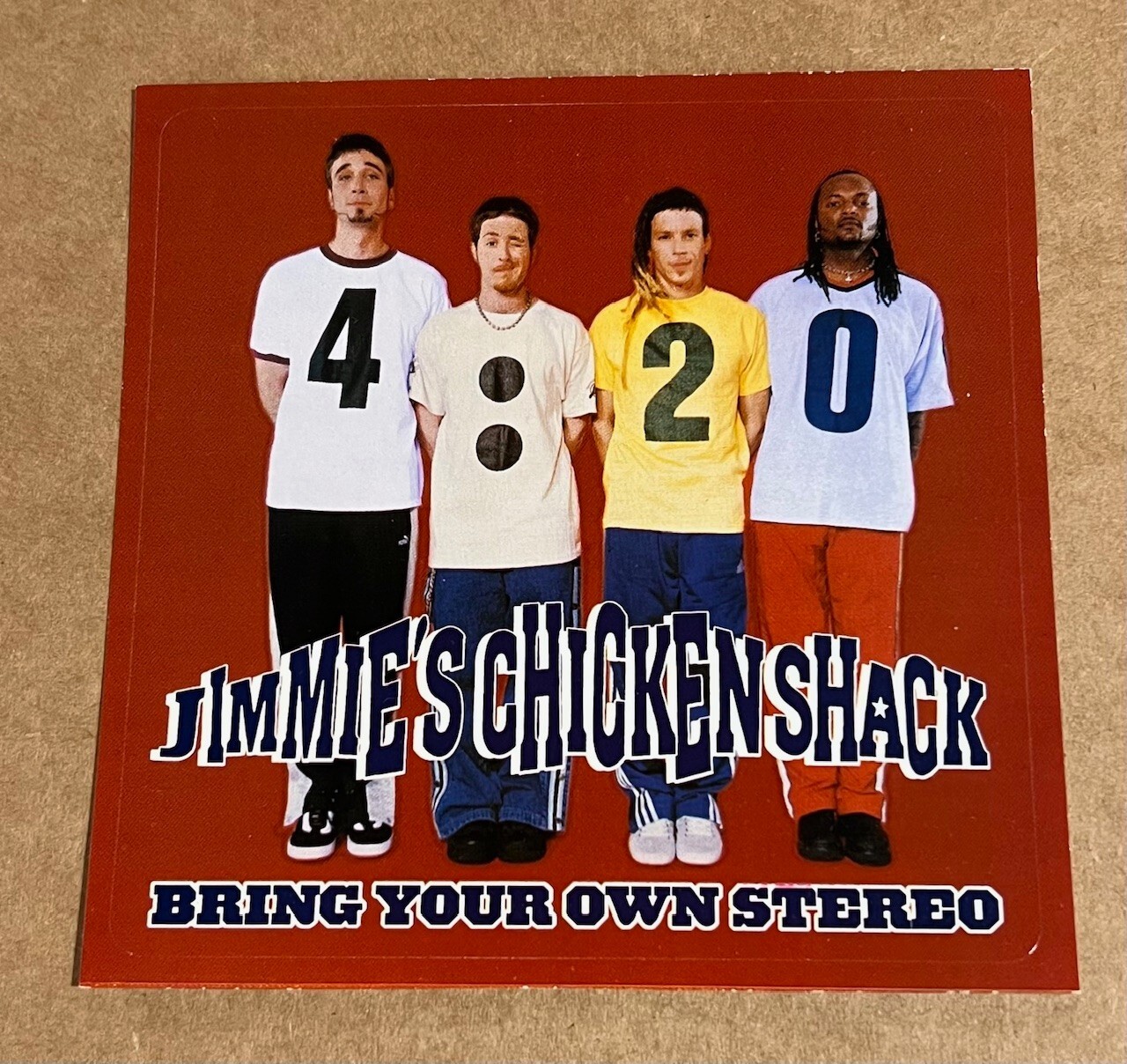 Jimmie’s Chicken Shack – Bring Your Own Stereo (band shot) RARE promo sticker
