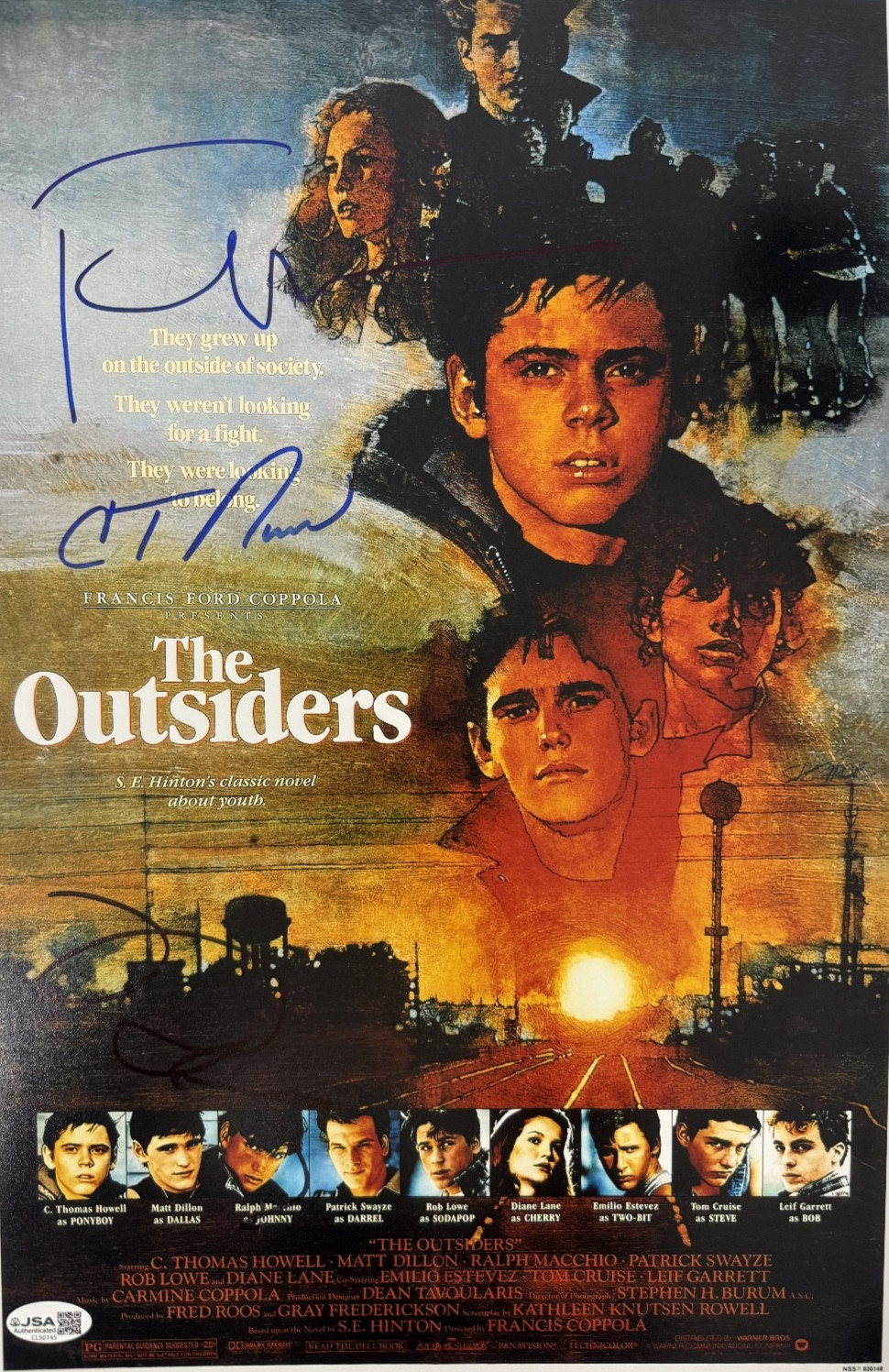 THE OUTSIDERS Authentic Cast Signed X3 “FRANCIS FORD COPOLA” 11×17 PHOTO JSA COA