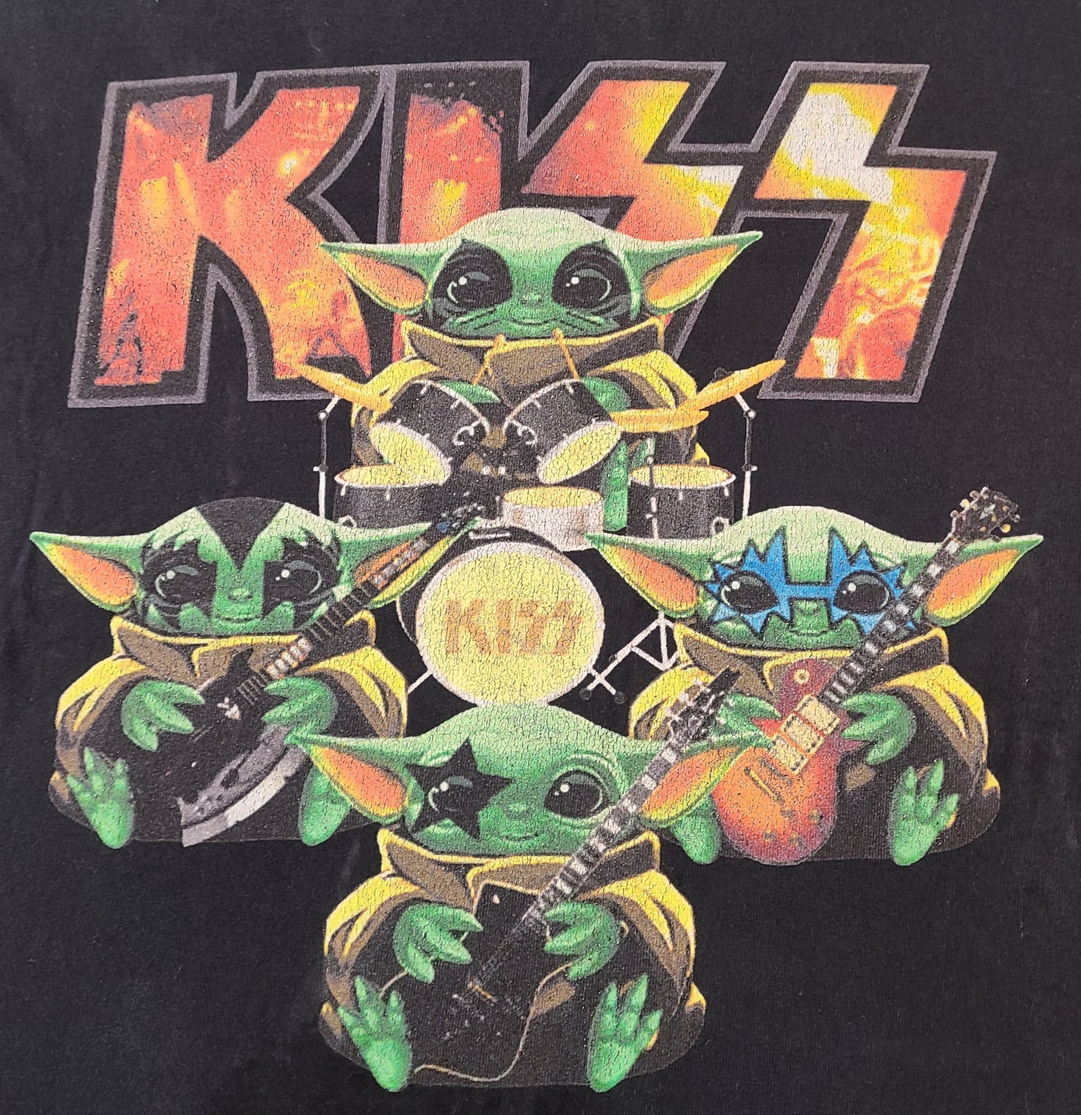 KISS Rock Band Baby Yoda Shirt Unisex Size Large Star Wars Grogu The Mandolorian