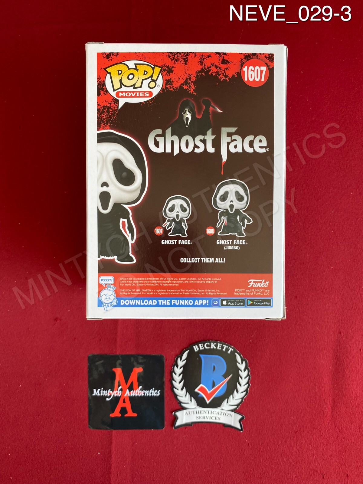Neve Campbell autographed signed Ghost Face Funko Pop #1607 Scream Beckett COA