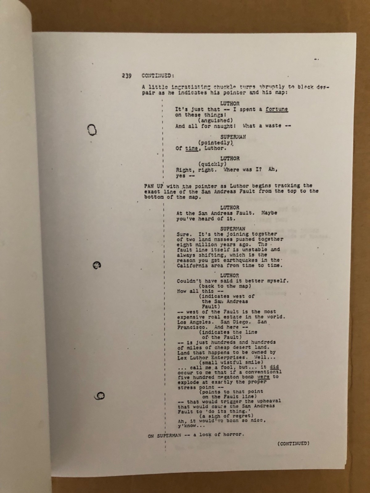 Superman, The Movie 1976 Script, Mario Puzo, David & Leslie Newman Robert Benton