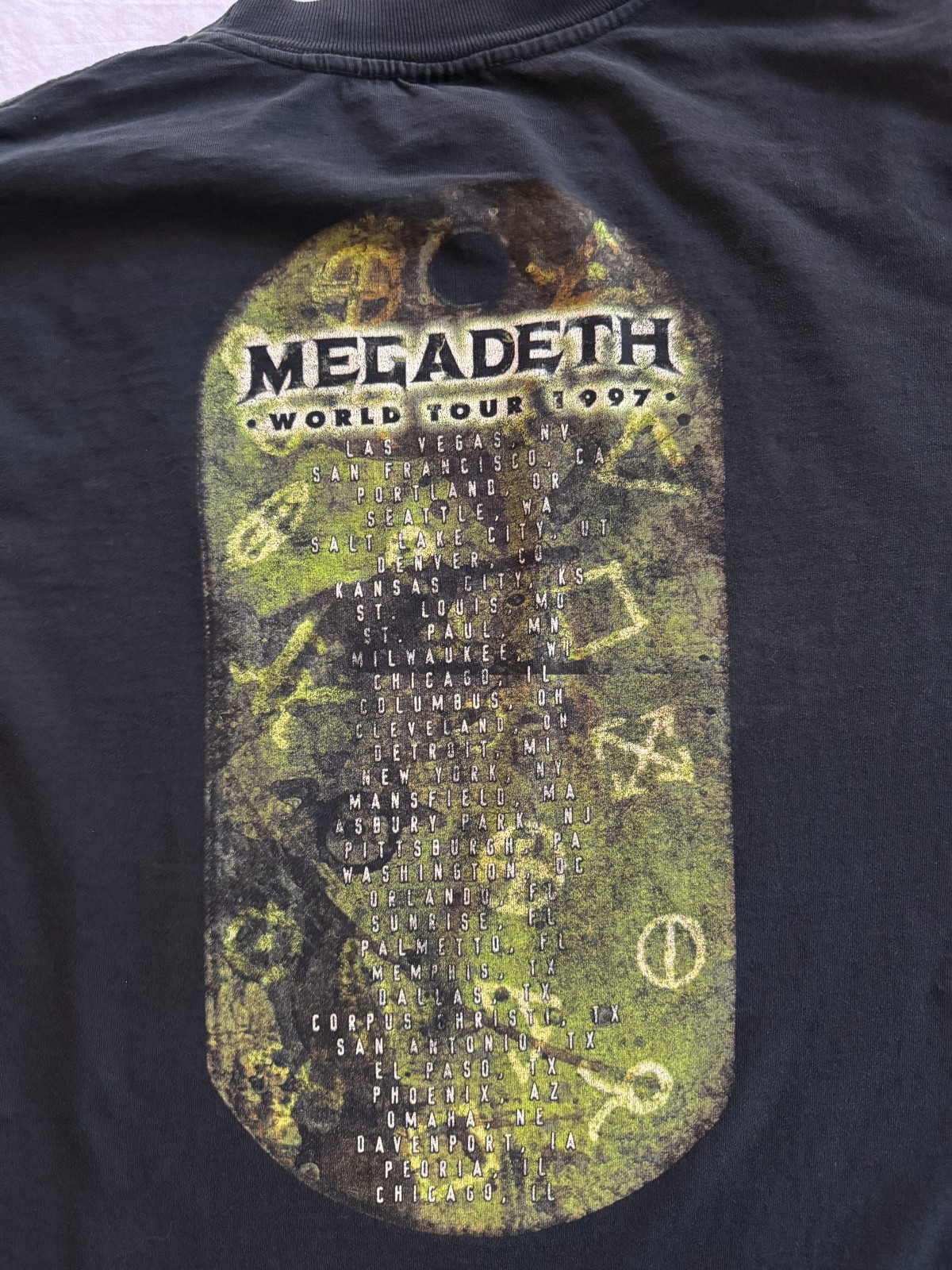 Vintage 1997 Megadeth Cryptic Writings World Tour Long Sleeve Shirt XL Giant