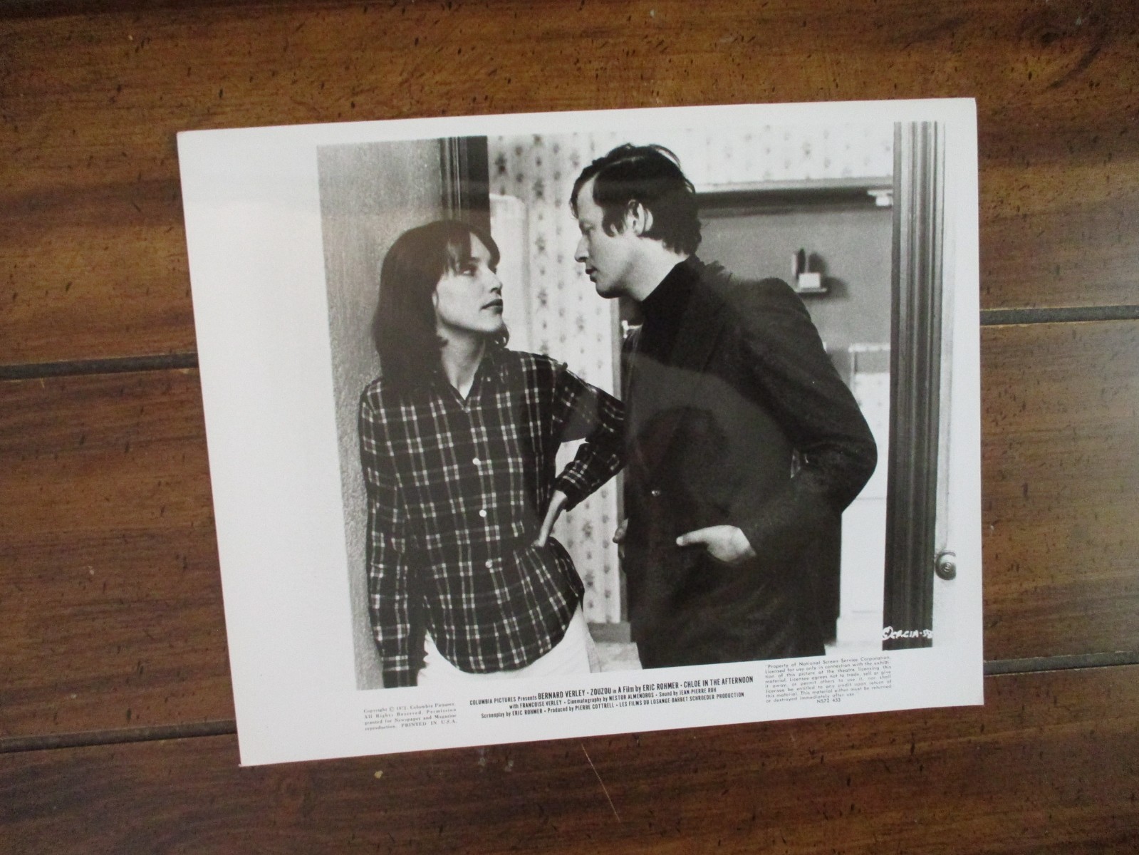 Zouzou/Daniele Ciarlet/Bernard Verley(CHLOE IN THE AFTERNOON)1972 10×8 B&W Photo
