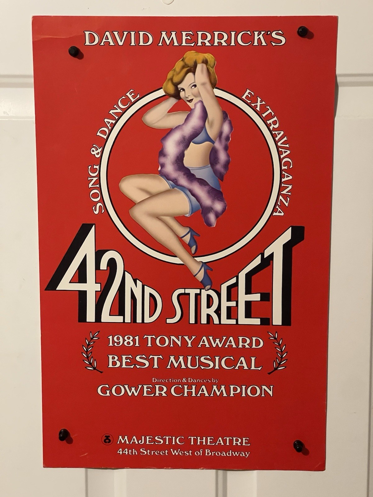 FRAMED Original 42nd Street Broadway Window Card Poster 14” x22” Tony Awards