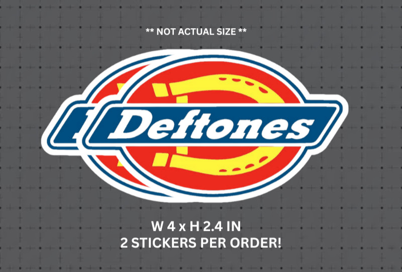 Deftones Dickies Logo Stickers Rock Band Decals (2 Pcs / One Size)