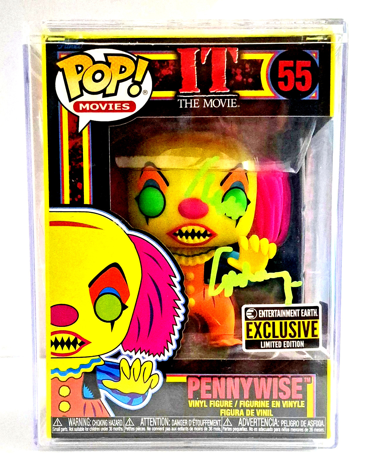 Pennywise Blacklight Funko Pop #55 Autographed By Tim Curry W/COA & Hologram