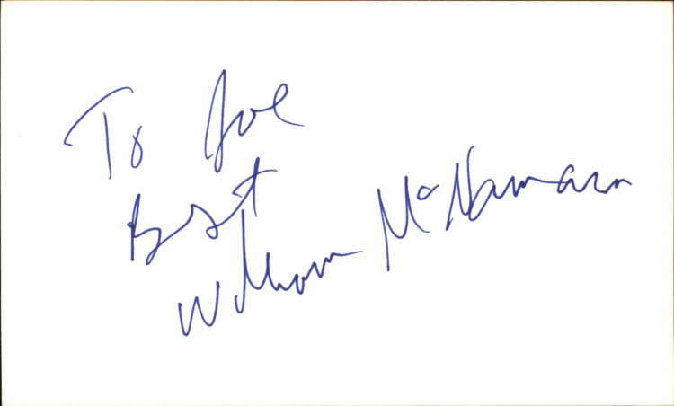 WILLIAM MCNAMARA COPYCAT Signed 3″x5″ Index Card