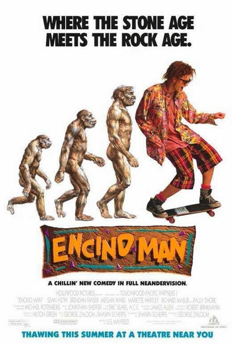Encino Man Brendan Fraser Movie Poster Print 17 X 12 Reproduction