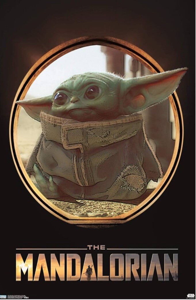 Star Wars The Mandalorian Movie Poster 22.375”x34” Grogu Baby Yoda The Child