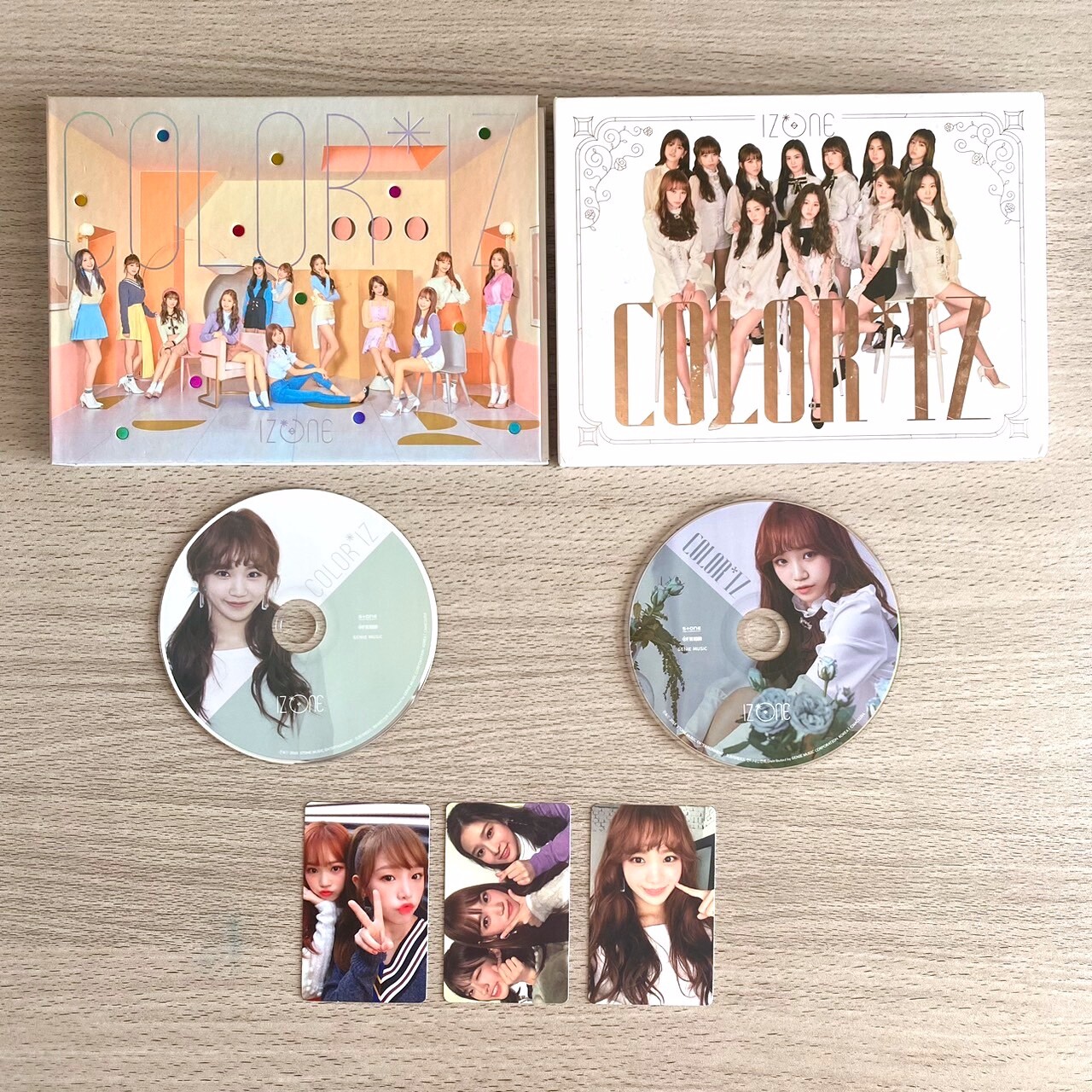 iz*one 1st mini album coloriz Chaewon ２ver. set + 3 photo cards izone COLOR*IZ