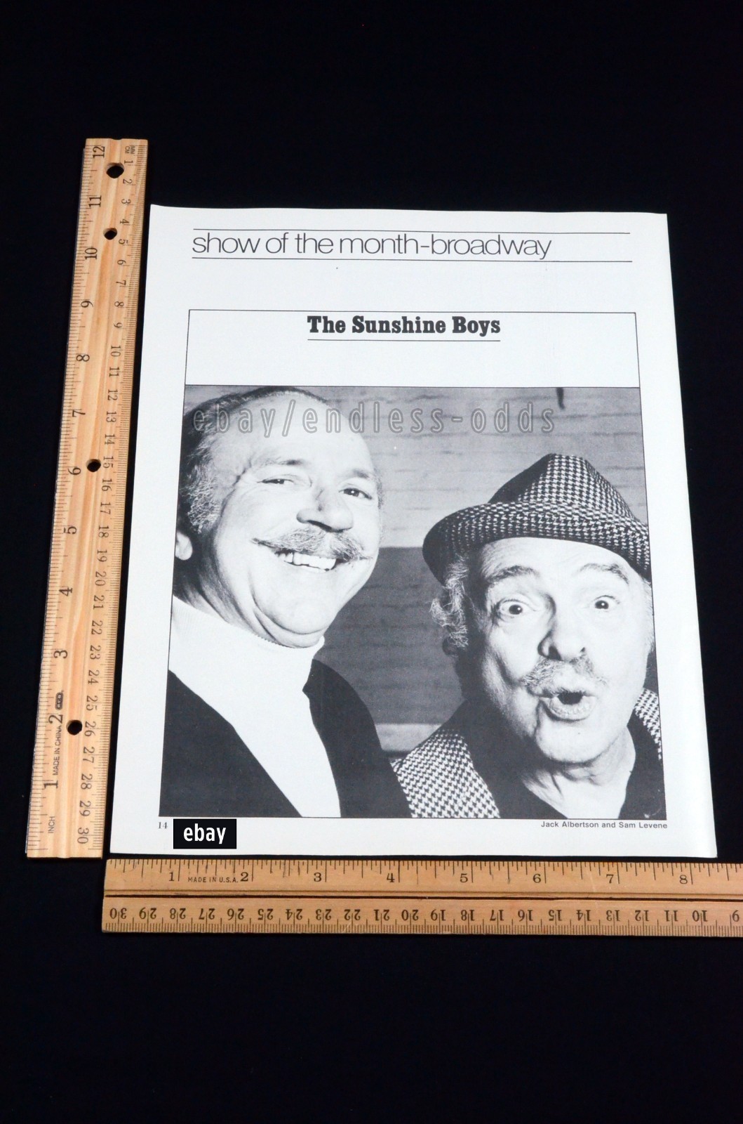 1972 The Sunshine Boys Broadway New York City Theater Magazine Page Print Ad 70s