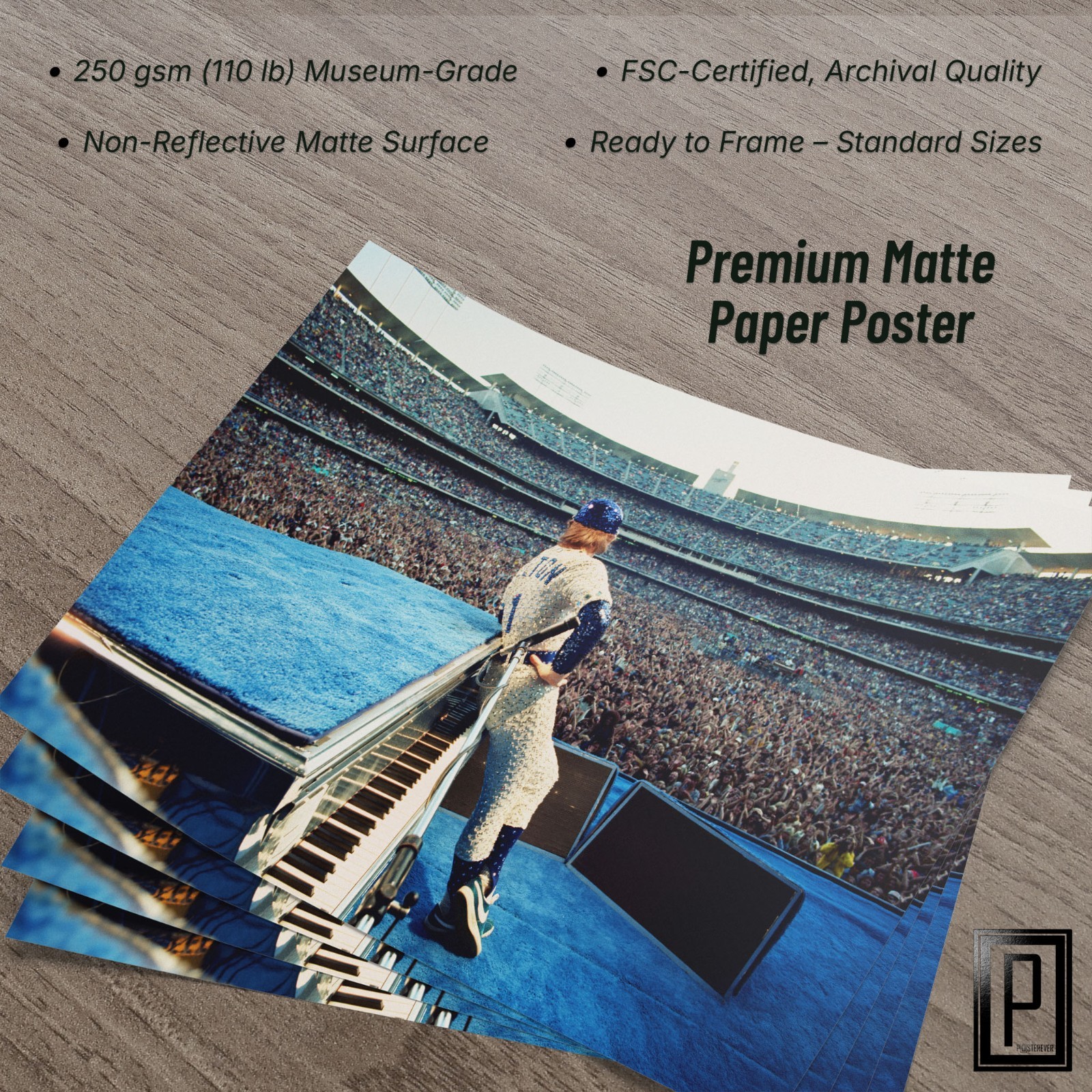 Elton John 1975 Dodger Stadium Color Photo Poster | Sequined Baseball Wall Art