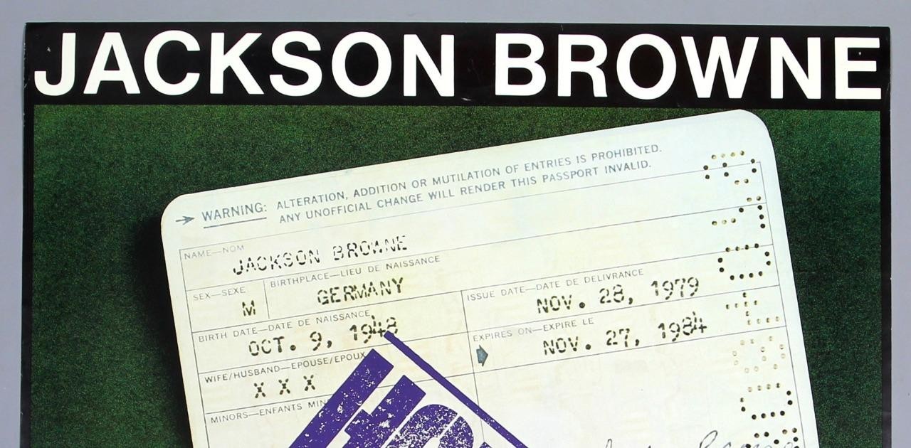 JACKSON BROWNE – rare original 1980 Elektra/Asylum promo poster *HOLD OUT*