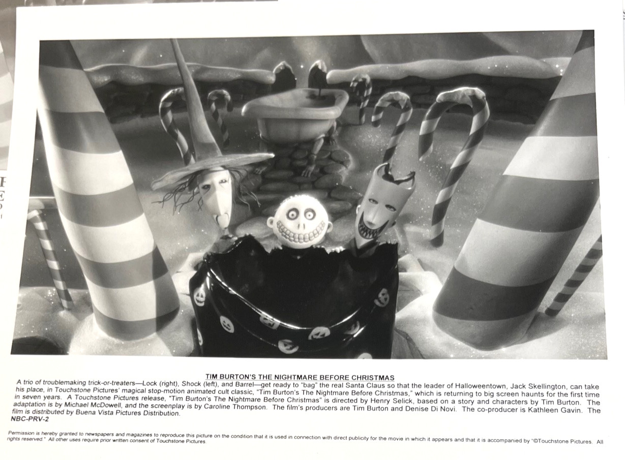 2-“Tim Burton’s The Nightmare Before Christmas” 2000 Press Promo Photos NM Cond.