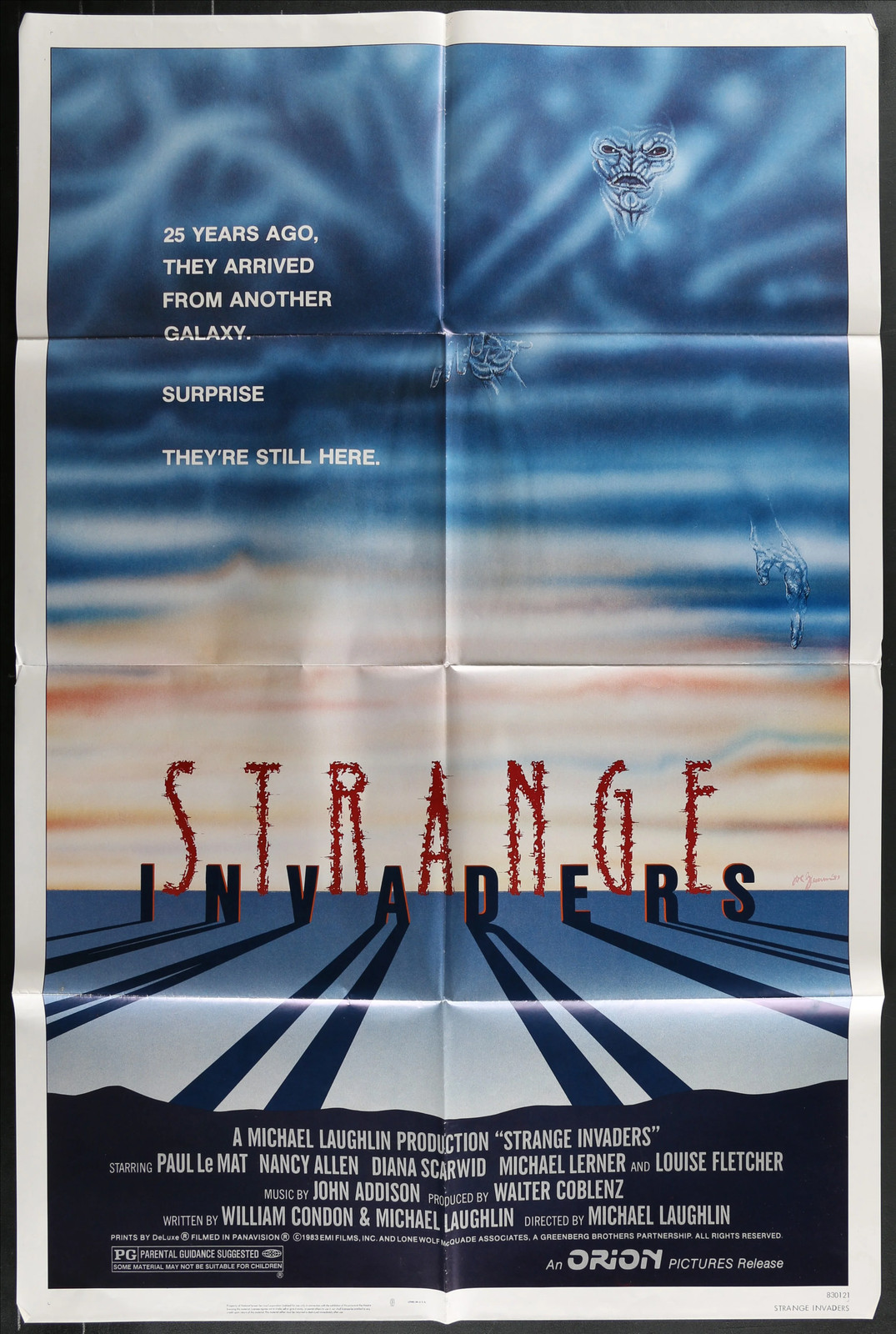 Strange Invaders (1983) Original Movie Poster Folded 27×41