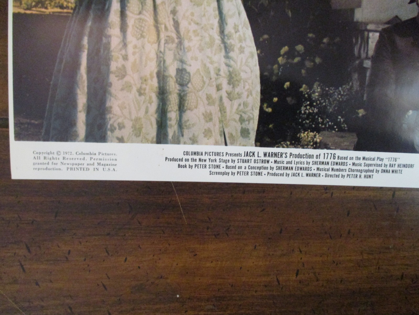 Virginia Vestoff/William Daniels (“1776”)1972 10 x 8 Glossy Color Press Photo