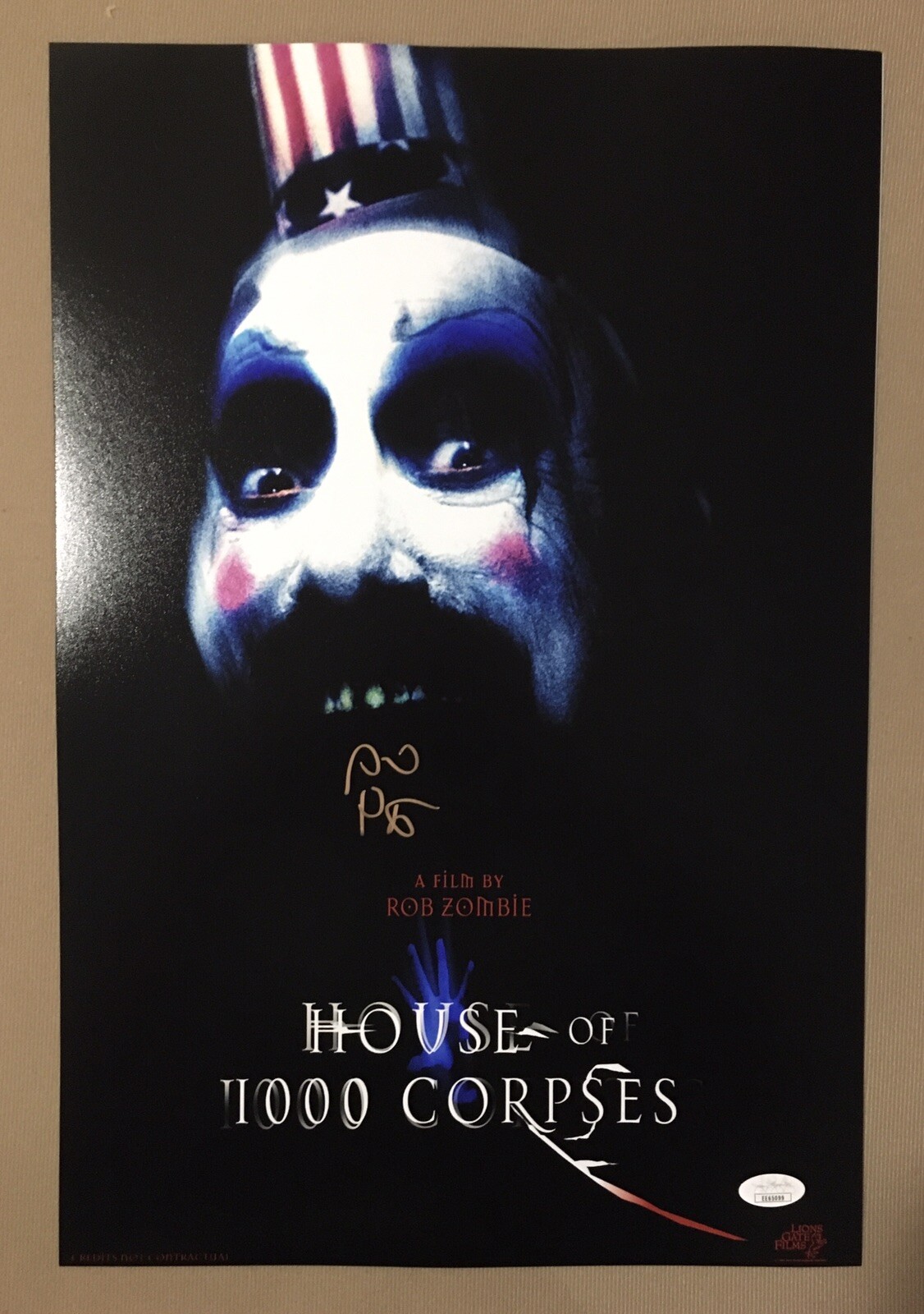 Sid Haig Signed House of 1000 Corpses 12×18 Photo Captain Spaulding. JSA COA D05