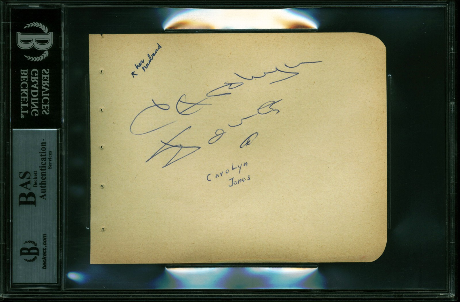 Roy Rogers The Roy Rogers Show Authentic Signed 4.5×5.75 Album Page BAS Slabbed
