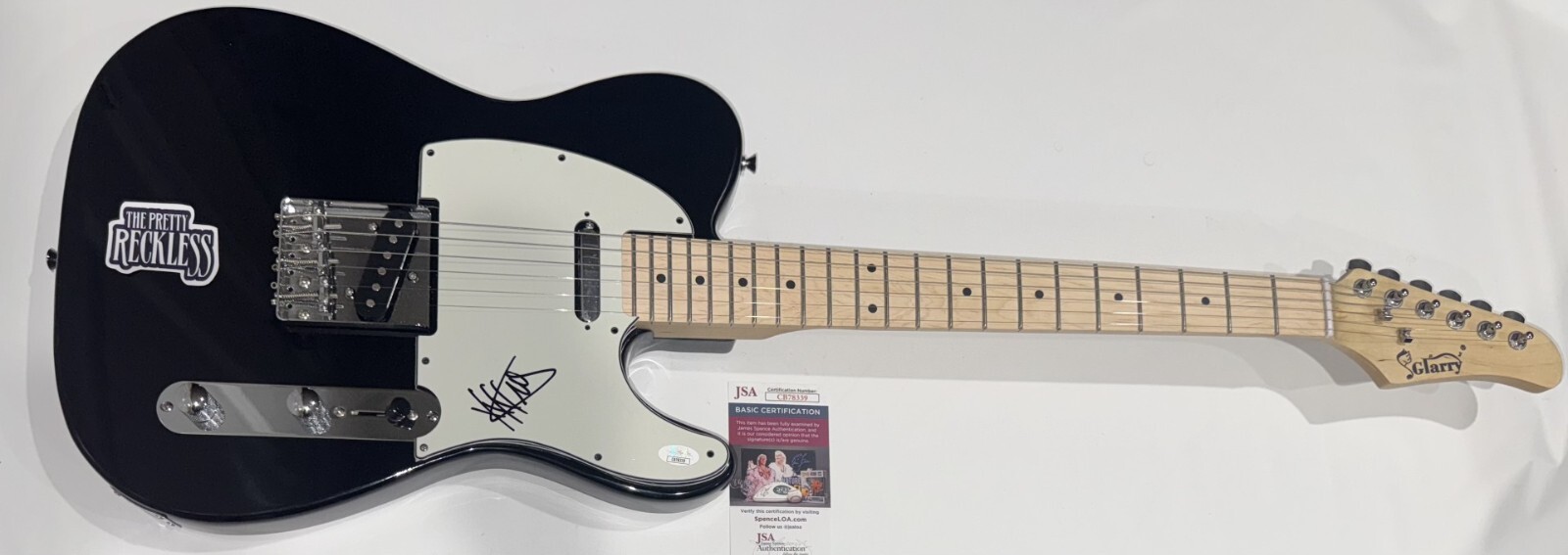 TAYLOR MOMSEN SIGNED BLACK ELECTRIC GUITAR THE PRETTY RECKLESS JSA COA