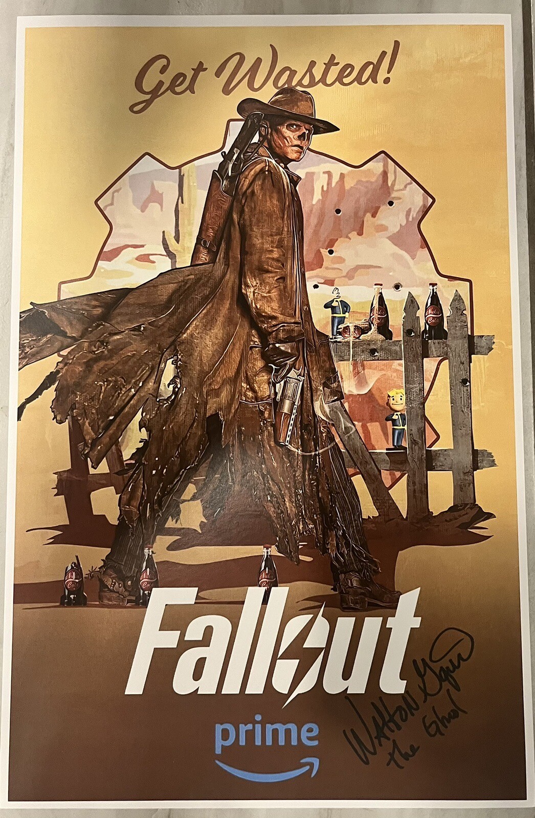 Walton Goggins Signed 11×17 FALLOUT The Ghoul Poster Certificate Hologram