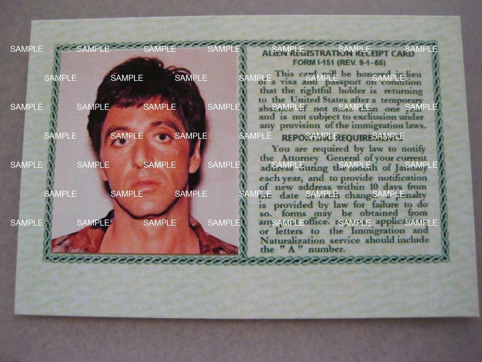 SCARFACE MOVIE – Tony Montana Green Card ( Screen Accurate )