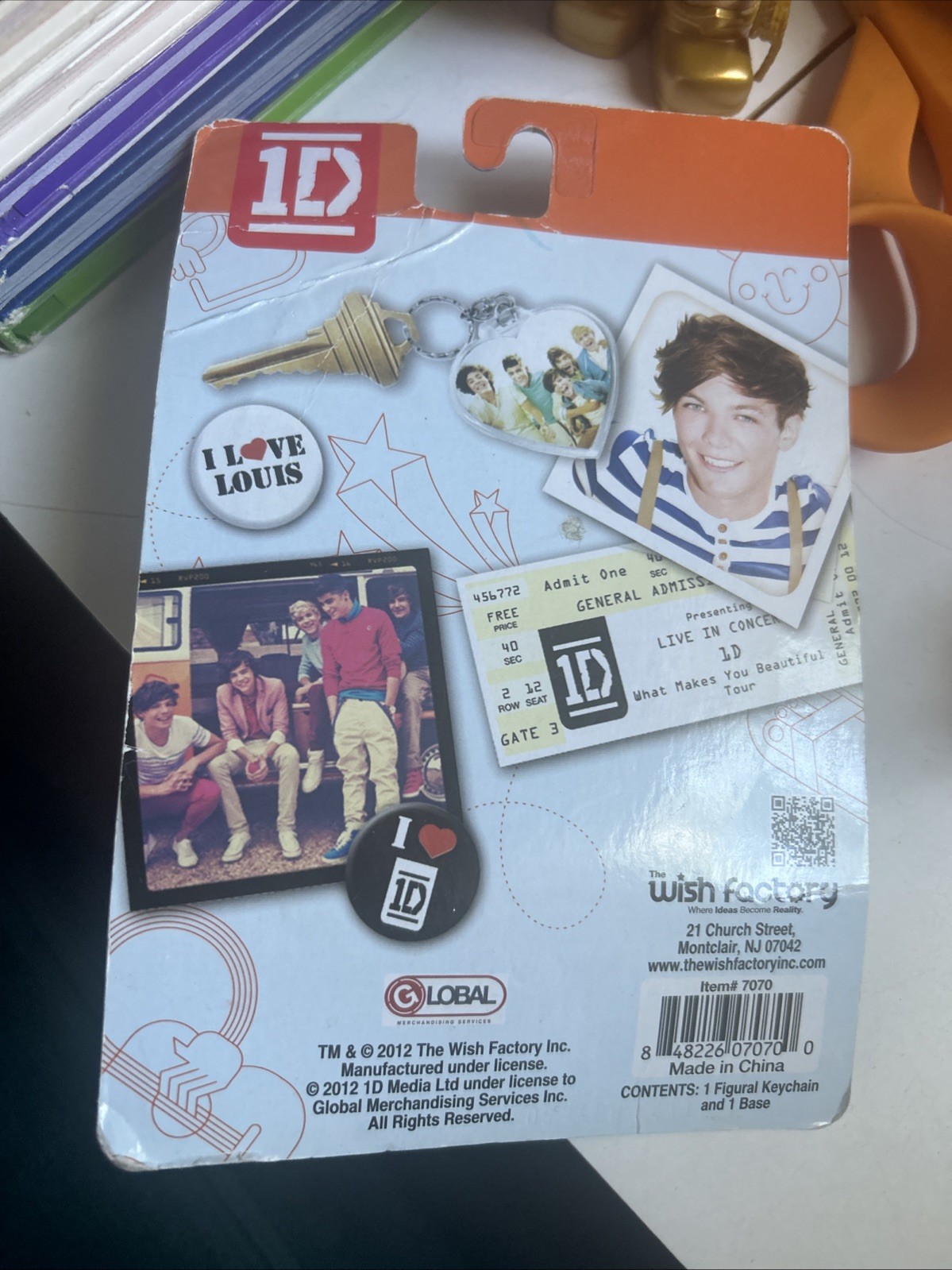 New One Direction Louis 1D Keychain Collectible Figure Key Chain w Base Stand