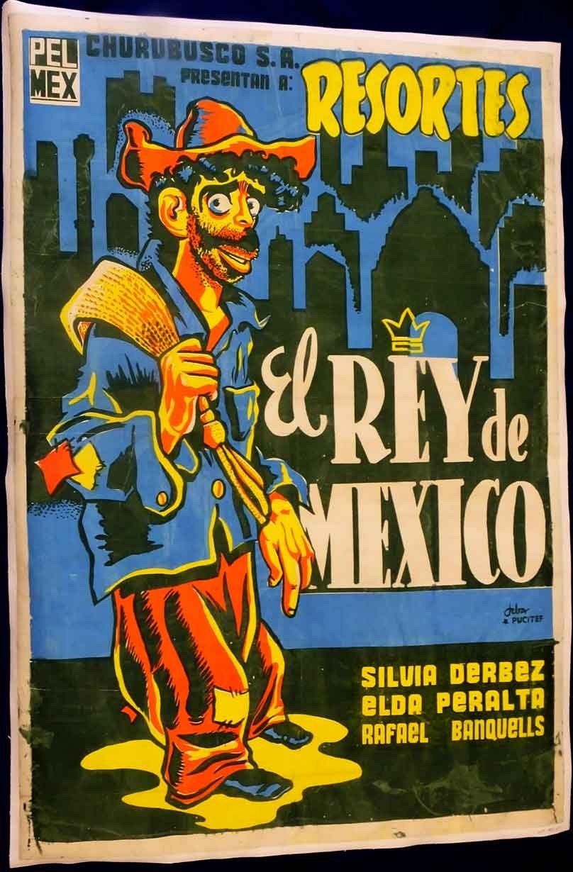 El Rey de Mexico1949TinTan Movie Poster Linenbacked Cabral Art Original Spanish