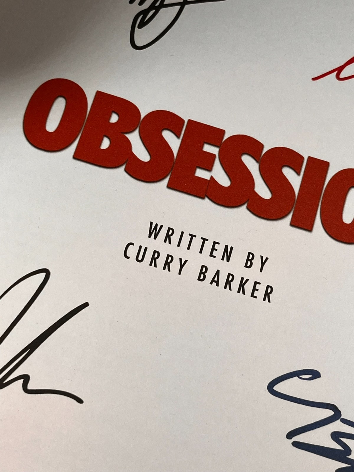Obsession Script Signed- Autograph Reprints- Inde Navarrette- Horror