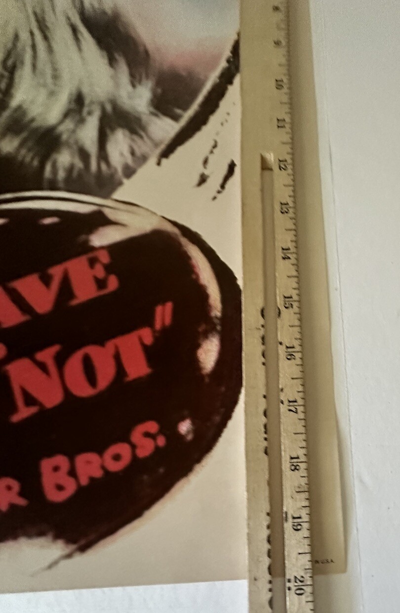 To Have and Have Not Movie Poster 1984 Humphrey Bogart Lauren Bacall Litho 28×20