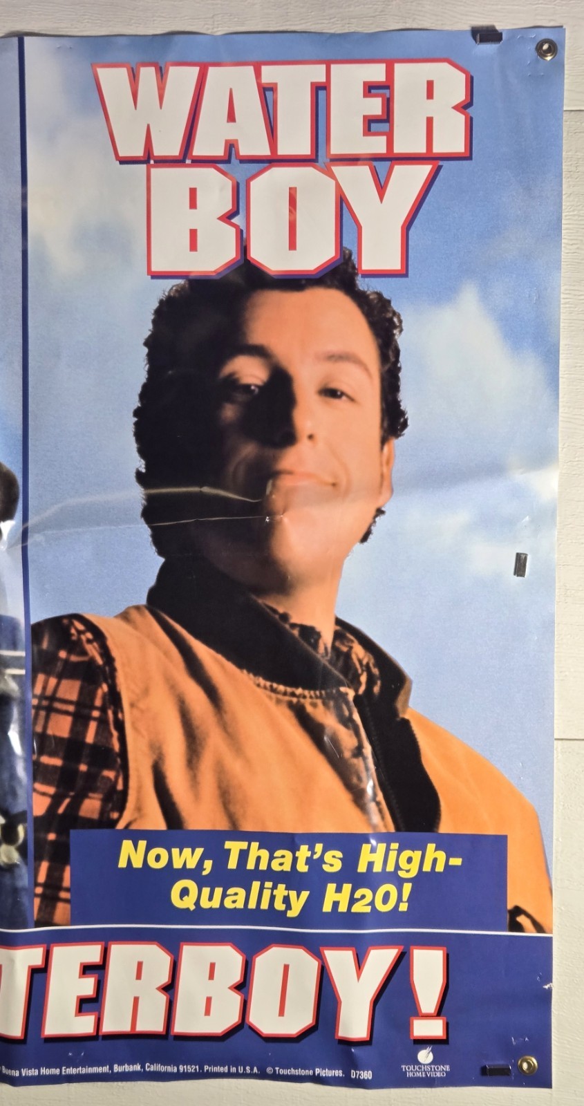RARE 1998 THE WATERBOY Blockbuster Video Promo VINYL BANNER 70×36 Adam Sandler