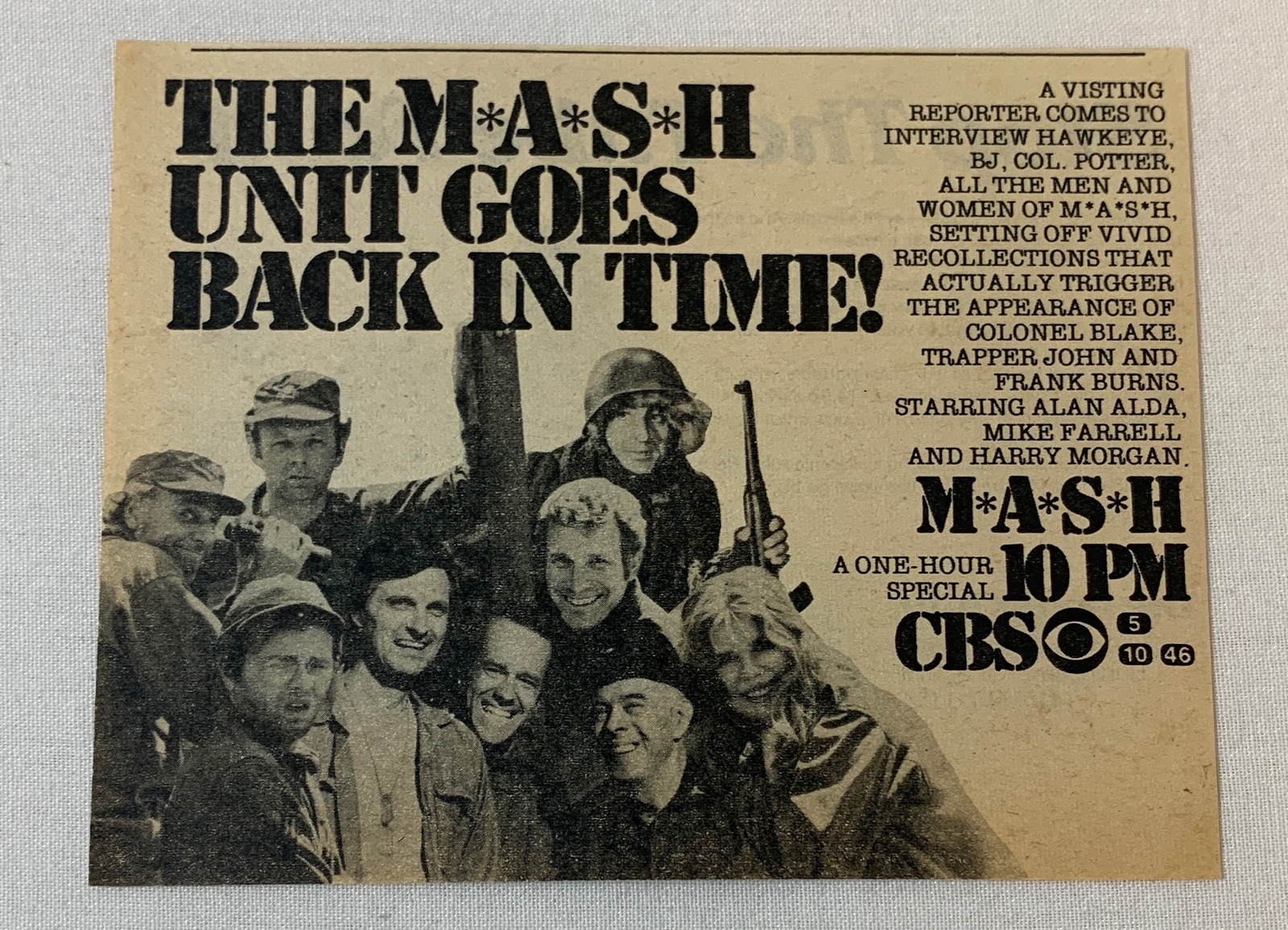 1979 CBS tv ad ~ M*A*S*H mash unit goes back in time