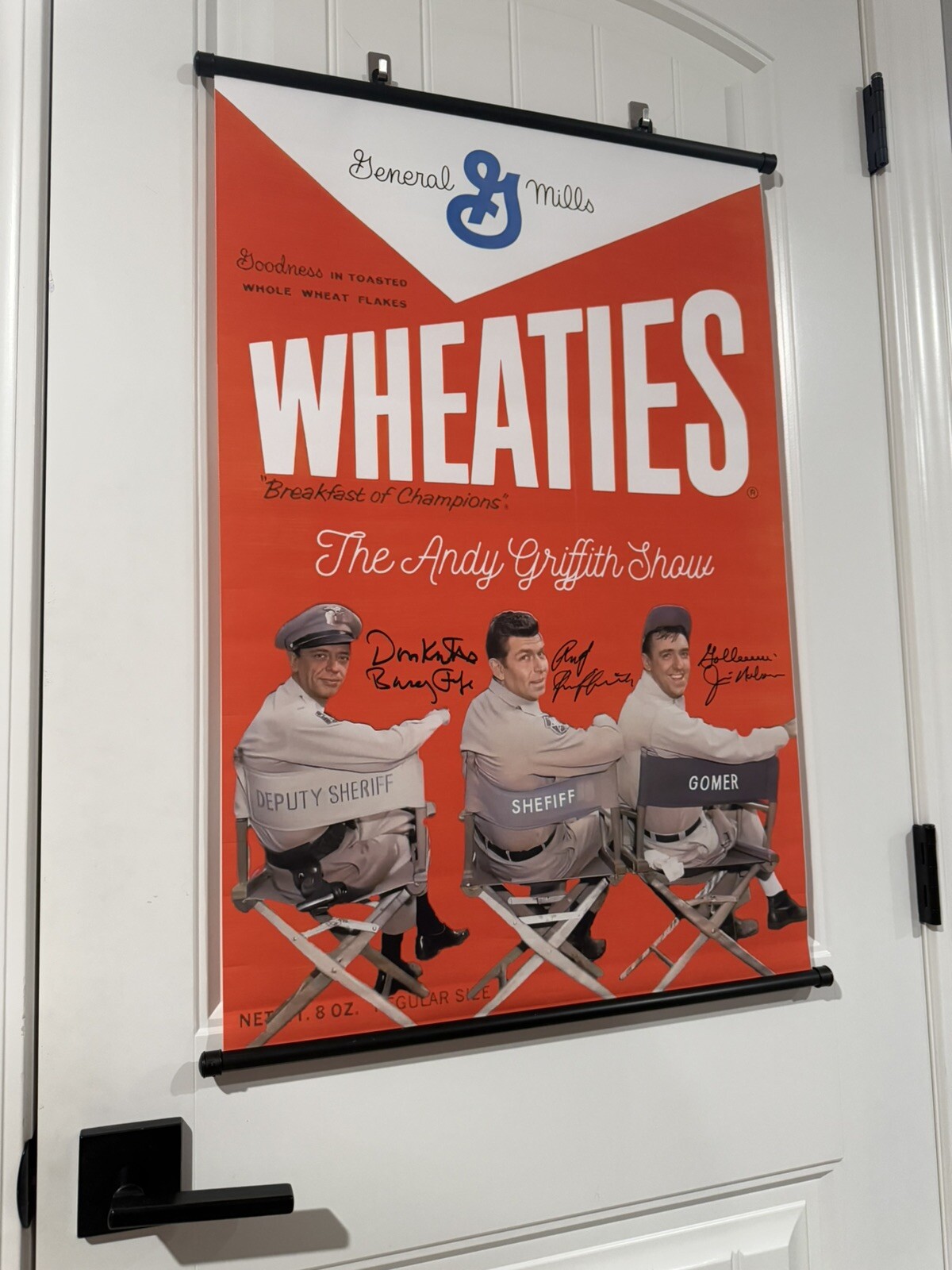 The Andy Griffith Show WHEATIES Barney Gober Banner Scroll 20×30 Poster Sign